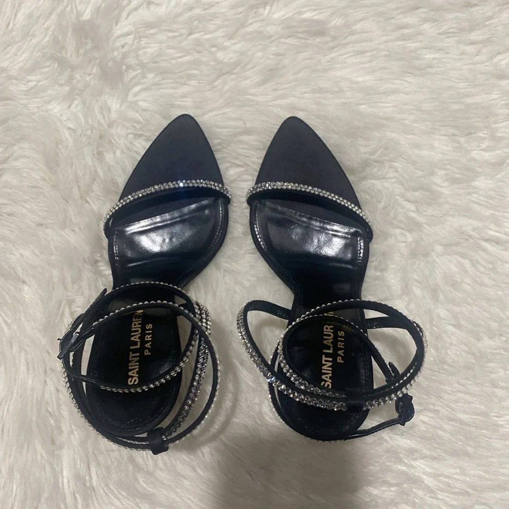 GEORGIA SANDALS IN CREPE SATIN WITH RHINESTONES size 37EU